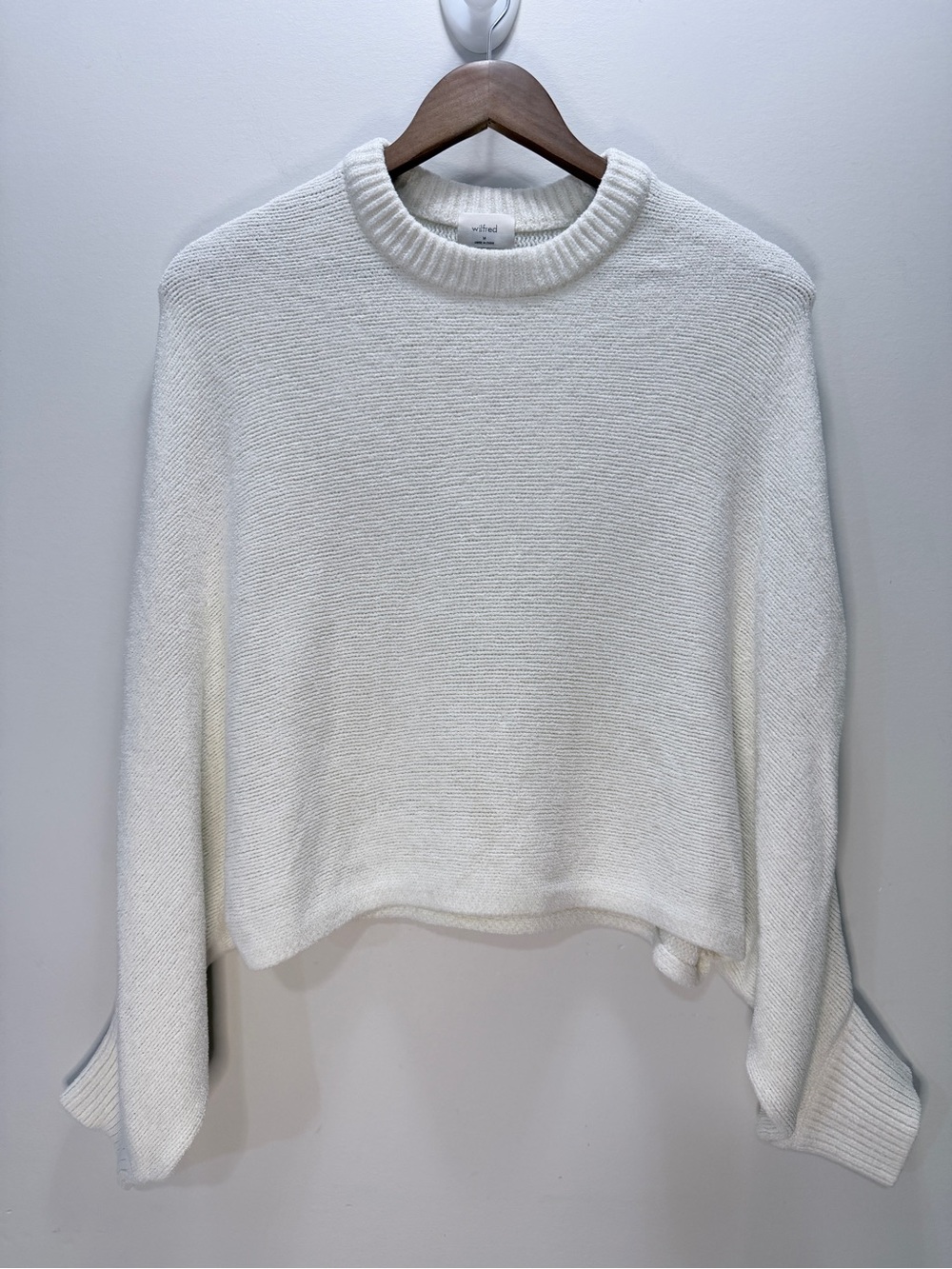 Aritzia Wilfred White Crewneck Mimi Knit Sweater - Size M